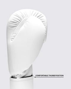 Fabrication de gants de boxe en cuir de vachette véritable de haute qualité à 100%, nouveaux, personnalisés, blancs, avec fermeture velcro, pour la boxe, la lutte, la salle de sport et l'entraînement - Product Image 4