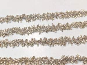 Cadena de cuentas facetadas rondel de latón plateado natural de 2 mm para fabricación de joyas, se vende por pie - Product Image 5