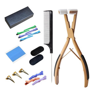 Kit de herramientas avanzadas para extensiones de cabello con alicates, aguja de gancho, cuentas, hilo y clips para uso en instalación de extensiones en salones de belleza. - Product Image 1