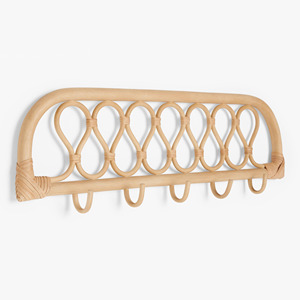 <b>Wall</b> <b>mounted</b> hook for <b>clothes</b> holder organization handcrafted rattan cane clothing display hooks - Product Image 2
