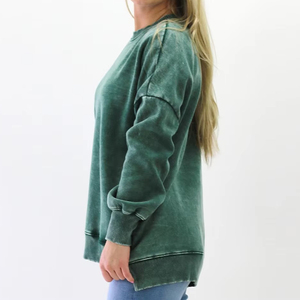Sweat-shirt oversize tendance, pull en maille uni personnalisé, vêtements décontractés pour femmes, vente en ligne - Product Image 4