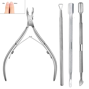 กรรไกรตัดหนังกำพร้าแบบปรับแต่งได้พร้อมที่ดันและกำจัดหนังกำพร้าสแตนเลส ชุดอุปกรณ์ดูแลเล็บมือและเล็บเท้าระดับมืออาชีพ - Product Image 2