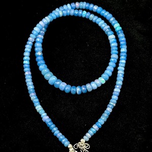 Natural Lavender Ethiopian Welo Fire <b>Opal</b> Faceted Rondelle Choker <b>Necklace</b> 4MM 6MM Genuine Ethiopian <b>Opal</b> Gemstone <b>Necklace</b> - Product Image 3