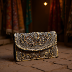 Colorful Indian Handmade <b>Beaded</b> Bag Luxury Ethnic Craft Durable Trendy Style Premium Eth <b>Crystal</b> Fashion Accessory Casual Purse - Product Image 3