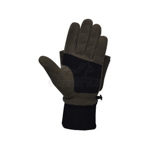 Mitaines chauffe-mains convertibles à rabat en polaire, gants tactiques de chasse avec paume en daim, coupe-vent, pour l'extérieur, vente en gros - Product Image 2