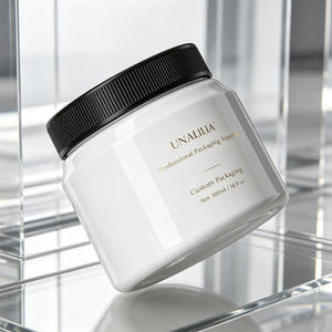 Custom 500ML White Round PET Wide Mouth <b>Jar</b> - 16.9 oz <b>Plastic</b> Container for Body Butter Cream Hair Cosmetic Packaging - Product Image 3