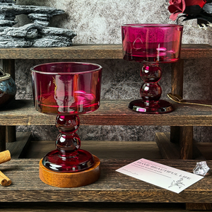 Verre à pied vintage français coloré, petit bol à dessert, tasses à pudding, verre à yaourt, coupe à glace - Product Image 3