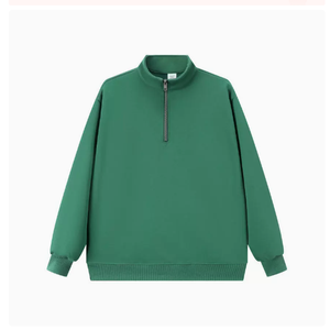 Sudadera con capucha y cremallera de algodón French Terry para mujer, diseño personalizado al por mayor, con estampado, en blanco, tipo quarter. - Product Image 4