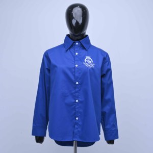 Chemises pour femmes de qualité supérieure avec logo personnalisé, fabrication sur mesure, col bleu, polo de rugby, boutons sur le devant, broderie - Product Image 1
