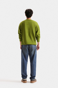 Sudadera de Cuello Redondo para Hombre, Corte Holgado, Color Sólido, Tejido de Algodón, Estilo Casual Otoñal - Product Image 2