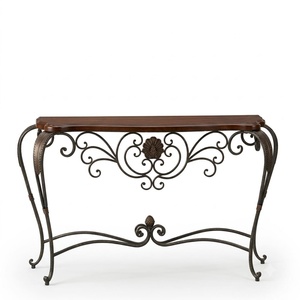 Mesa de Patio y Jardín de Hierro Forjado a Mano, Estilo Europeo de Lujo, Ecológica, Marca KHP, Resistente a la Intemperie, Metal Personalizado - Product Image 1