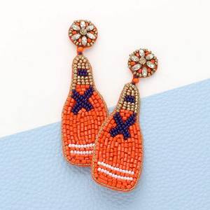 Hermosos pendientes de botella con bordado de cuentas para amantes de la moda moderna, pendientes artísticos de botella con cuentas, hechos a mano. - Product Image 4