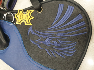 Guante de cetrería de piel de vaca con bordado de águila, capa azul a juego, doble capa, 35 cm (13 pulgadas) - Product Image 6