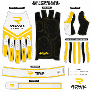 ถุงมือแข่งรถแบบเต็มนิ้ว Ronal Sports ผลิตจากโพลีเอสเตอร์และผ้าฝ้าย ระบายอากาศได้ดี กันลื่น ปิดด้วยหัวเข็มขัด พิมพ์ลายดิจิทัล สีเหลืองขาว - Product Image 4