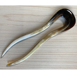 Vente en gros de pinces à cheveux pour femmes, personnalisables, de haute qualité, en corne de buffle naturelle polie, fourchettes à cheveux, épingles de coiffure - Product Image 3