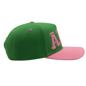 Gorra Snapback con Letras AKA, Verde y Rosa, Dos Tonos, Ajustable, Informal, para Exteriores, Estilo Griego - Product Image 6