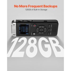 Enregistreur vocal numérique de 128 Go avec lecture Enregistreur vocal activé par l'audio USB - Product Image 2