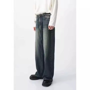 Mens Cotton Denim <b>Jeans</b> High Waist Casual Knitted ODM <b>Soft</b> Comfortable Trousers for All Season Daily Wear 300GSM Fleece - Product Image 2