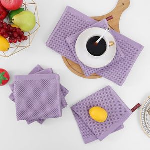 Paquete de 6 Paños de Cocina Ultra Suaves de Algodón 100% con Tejido Waffle, 12 x 12 Pulgadas, de Secado Rápido y Absorbentes, Color Lavanda - Product Image 4