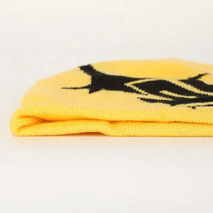 Wholesale Custom Big Mea Culpa Y2K All Over Logo Print No Cuff Jacquard Bonnet Knit Winter <b>Hat</b> Beanie Cap - Product Image 4