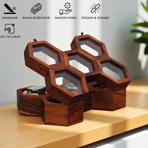 Estuche de Madera para Reloj con Servicio de Grabado Personalizado, Caja de Almacenamiento y Exhibición de Relojes de Madera de Lujo por AYAANS - Product Image 6