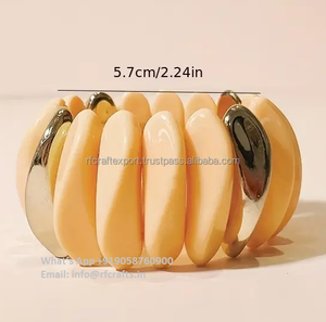 Ensemble de 3 bracelets en résine faits à la main disponibles en différentes couleurs, bijoux artisanaux indiens - Product Image 5