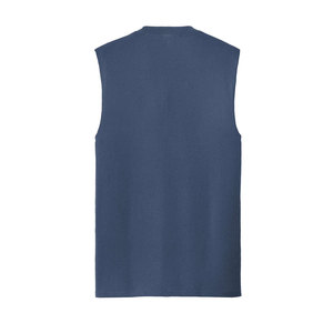 Camiseta sin mangas para hombre, cuello redondo, color liso, tejido de punto, estilo casual, OEM, algodón grueso, corte holgado, camiseta sin mangas de tejido grueso - Product Image 2