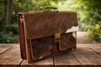 Porte-documents pour ordinateur portable en cuir véritable, grande capacité, antivol, imperméable, élégant, confortable et portable