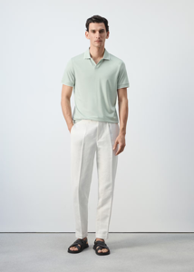 T-shirt décontracté pour homme en coton tricoté respirant, vert vif, écologique, à séchage rapide, à manches courtes, avec design à franges, idéal pour le sport - Product Image 5