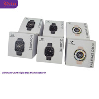 Fabricante de Cajas Rígidas Personalizadas OEM de Vietnam, Caja de Regalo de Papel Kraft Biodegradable y Reciclable para Relojes Inteligentes y Productos Electrónicos de Lujo