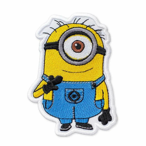 Parche Bordado Termoadhesivo de Minion, Azul con Cuerpo Amarillo, Forma Irregular, Regalo - Product Image 1