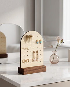 Présentoir élégant et moderne en verre en forme de ruche pour boucles d'oreilles, taille et couleur personnalisables, compatible avec les lecteurs multimédias LCD, pour la vente au détail et la maison - Product Image 5