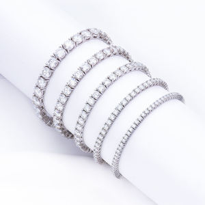 กำไลเพชรแพลตตินั่มทรงกลมเจียระไนแบบบริลเลียนท์ สี D ธรรมชาติ รับรองโดย GIA เครื่องประดับแต่งงานสุดคลาสสิกสำหรับผู้หญิง - Product Image 2