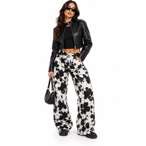 Pantalones de Cuero Genuino con Pelo, de Piel de Vacuno Auténtica, de Pierna Ancha, Holgados, Unisex, Estilo Western, Streetwear, OEM, Personalizados, Venta al por Mayor - Product Image 3