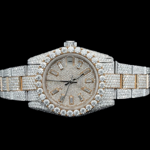 Nueva Joyería Fina para Hombre, de Lujo, en Dos Tonos, con Diamantes Moissanite, Diseño Único, Completamente Cubierta de Piedras, de Acero Inoxidable, Estilo Hip Hop - Product Image 5