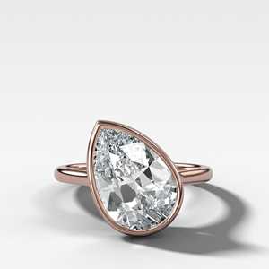 Bagues de fiançailles solitaires IGI 5 carats en diamant de laboratoire taille poire, or massif 10k 14k 18k, sertissage clos East West, bijoux fins en gros - Product Image 5