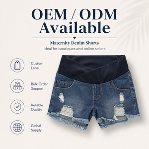 Shorts <span class=keywords><strong>en</strong></span> <span class=keywords><strong>jean</strong></span> <span class=keywords><strong>de</strong></span> maternité taille basse déchirés pour <span class=keywords><strong>grossesse</strong></span>, extensibles, pour l'été, vente <span class=keywords><strong>en</strong></span> gros - Product Image 5