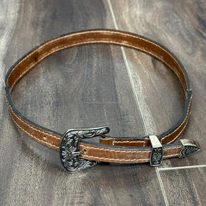 สายคาดหมวกหนังวัวแท้สไตล์วินเทจตะวันตก ขายดี ผลิตตามสั่ง ขายส่ง พร้อมหัวเข็มขัดเงินบนสายคาด สำหรับทุกเพศ - Product Image 6