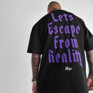 Camiseta Negra Extra Grande para Hombre, sin Marca, con Estampado de Letras Verdes, Estilo Urbano, Manga Corta, Cuello Redondo, Algodón Jersey, Transpirable - Product Image 2