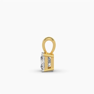Colgante Solitario de Diamante Cultivado en Laboratorio con Corte Princesa, Certificado IGI, D VVS2, Oro Amarillo Sólido de 14K, Chapado en Rodio, Regalo Moderno para Mujer - Product Image 5