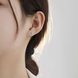 Wholesale DEF Color VS-VVS Clarity 14K Solid Gold Lab Grown <b>Diamond</b> Round <b>Square</b> Halo Stud <b>Earrings</b> Anniversary Gift for Women - Product Image 2