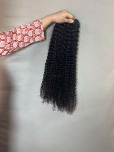 Extensiones de cabello Remy rizado indio virgen 100%, onda profunda, cutícula sin procesar alineada, precio de fábrica al por mayor - Product Image 3