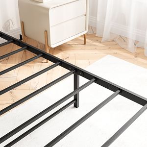 Queen <b>Bed</b> <b>Frame</b> with Storage Headboard Metal <b>Platform</b> <b>Bed</b> Charging Station Easy Assembly Bookcase Storage No Box Spring Needed - Product Image 4