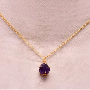 Colgante de Cristal de Amatista Natural, Plata de Ley 925, Chapado en Oro de 14K, Joyería Fina de Primera Calidad, Regalo, Collar de Piedras Preciosas Naturales - Product Image 1