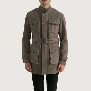 4. Veste en daim pour homme, style vintage, boutonnée, décontractée, fabrication OEM ODM, vente en gros, fournisseur d'usine - Product Image 5