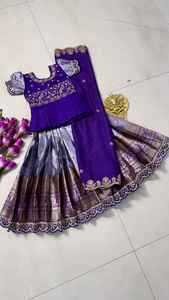 Collection la plus récente au monde : Lehenga Choli de mariage pour bébés filles, en pur Zari indien, tissage Zari lourd - Product Image 4