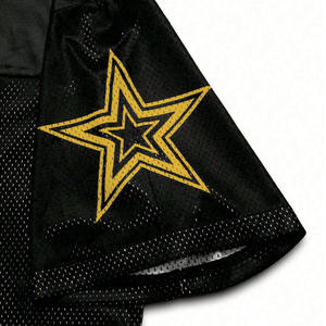 Maillot de football en mesh noir et jaune surdimensionné de qualité supérieure pour femme, vêtement de sport unisexe, chemise personnalisée, fournisseur en gros d'articles de sport - Product Image 5