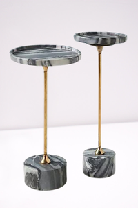 Modern Luxury <b>Side</b> <b>Table</b> with Metal Top Handicrafts Enamel Coated Base Aluminum Frame Decorative Living Room Furniture - Product Image 3