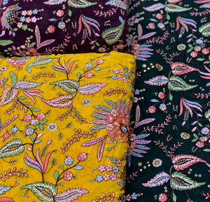 SQ embroidery fabric floral embroidery fabric beaded fabric chiffon embroidery fabric evening gown boutique wholesale export usa - Product Image 4