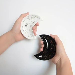 Moon Phase Ceramic <b>Ring</b> Dish Porcelain Jewelry Organizer Tray Minimalist Moon Star Trinket <b>Plate</b> For Home Decor - Product Image 5